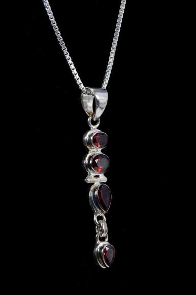 Sterling Silver Garnet Pendant
