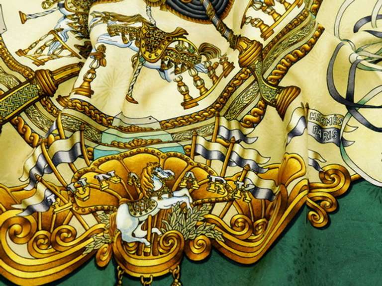 Vintage 1993 Hermes Luna Park Silk Scarf