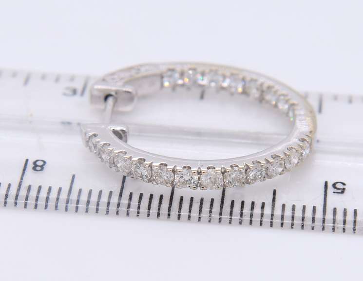 Dazzling White Gold Diamond Hoop Earrings