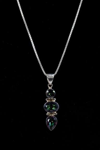 Sterling Silver Mystic Quartz Pendant