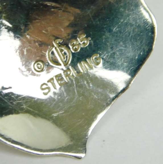 Vintage Carol Felley Sterling Hibiscus Earrings, 1985