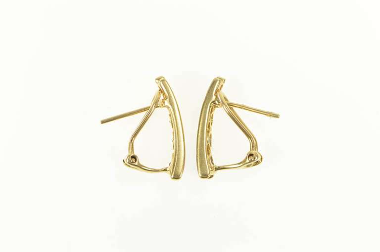 14K Yellow Gold Amethyst Blue Topaz Citrine Bar French Clip Earrings