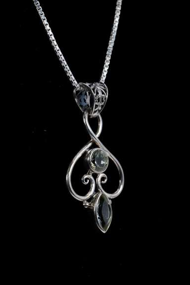 Sterling Silver Green Amethyst Pendant