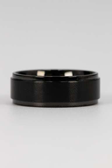 8mm Black Titanium Wedding Ring w/ "I Love You" Laser Engraved Inside the Ring SIze 9