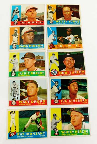 10 Topps 1960 Baseball Cards