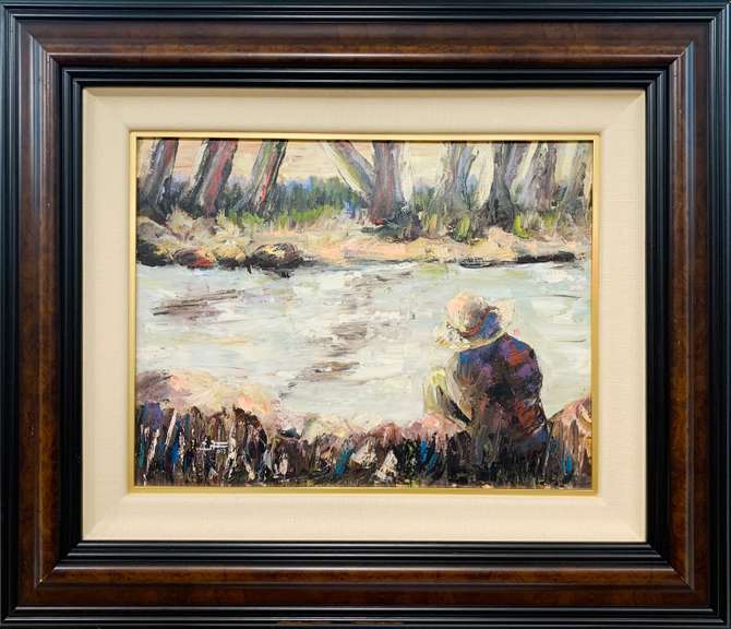 Sussan Afrasiabian Original Oil on Canvas "By the River"