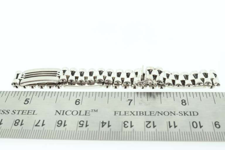 14kt White Gold Rolex Style Band Bracelet