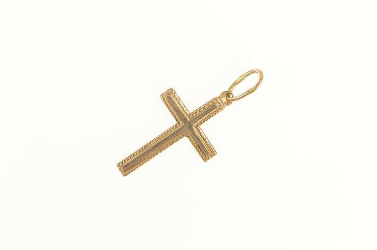 14K Yellow Gold Classic Cross Christian Faith Symbol Pendant