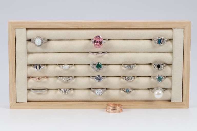 .925 Sterling Silver Curated Ring Set 20 RIng Lot Various Sizes & Styles