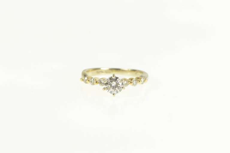 14K Yellow Gold 0.65 Ctw Classic Diamond Engagement Ring