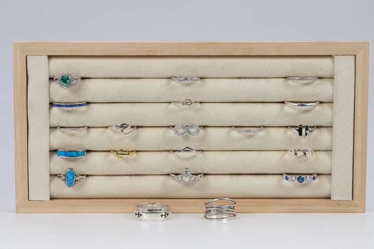 .925 Sterling Silver Curated Ring Set 20 RIng Lot Various Sizes & Styles