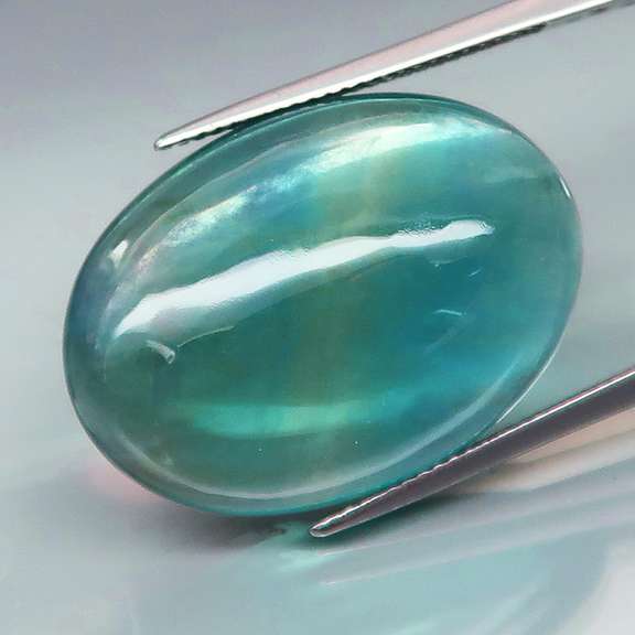 Huge! 47.47ct blended color blue green Fluorite cabochon