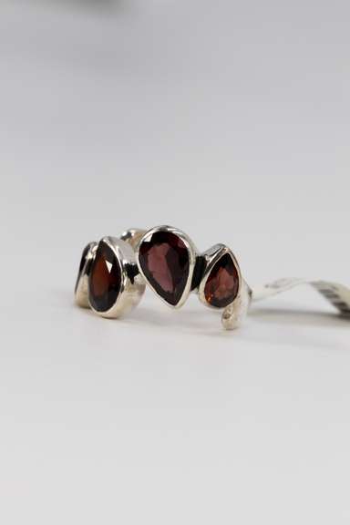 Sterling Silver Natural Garnet Gemstone Ring