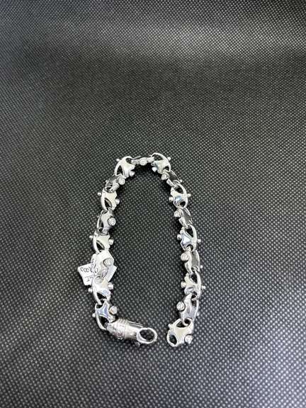 UNUSUAL 14KT WHITE LINK GOLD MENS 2.00 CT DIAMOND BRACELET