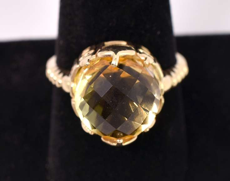 Captivating Large Citrine Ring in Yellow Gold