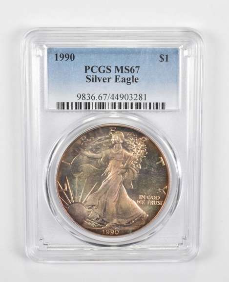 MS67 1990 American Silver Eagle - Graded PCGS