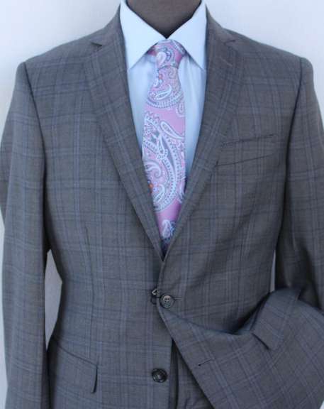 Designer Plait Design Slim Fit Suit, By Galante