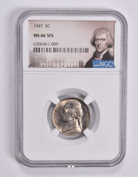 MS66 5FS 1947 Jefferson Nickel NGC