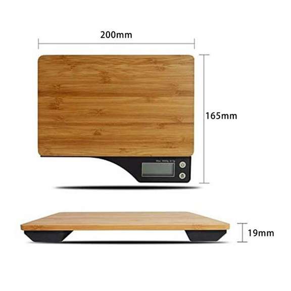 Digital Food Scale Natural Bamboo Platform