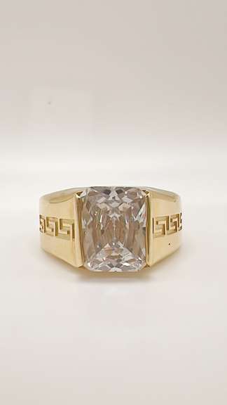 Men's 14kt Solid Yellow Gold & CZ Ring