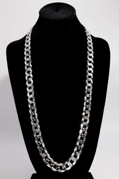 Sterling Silver 13mm Curb Chain 30 Inch