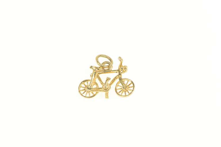 14K Yellow Gold 3D Bike Bicycle Cycling Travel Sport Charm/Pendant