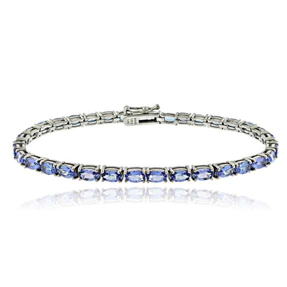 Tanzanite Tennis Bracelet in Sterling Silver
