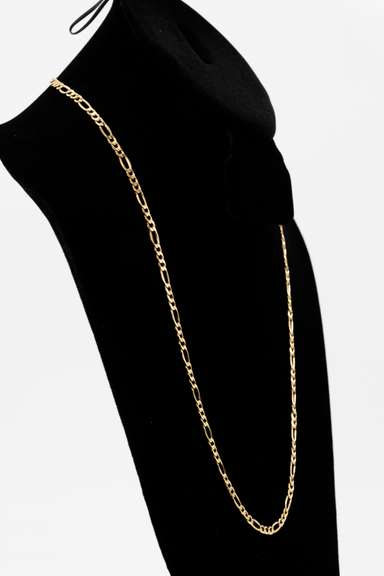 14k Yellow Gold Solid Figaro Link Chain 3.3mm Necklace 20"