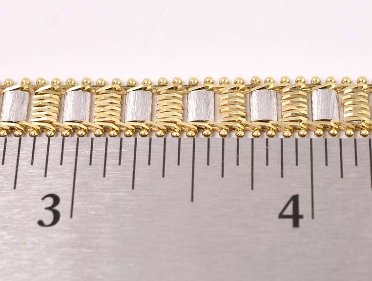Fantastic Fancy Link Bracelet in 14K Two-Tone Gold
