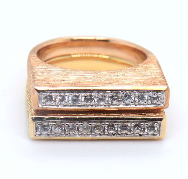 925 Sterling Silver Group Lot of 2 Cubic Zirconia Stackable Rings