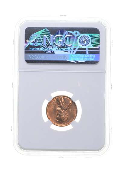 MS63 RB MINT ERROR 1955-S Lincoln Wheat Cent - REV Struck Thru - NGC