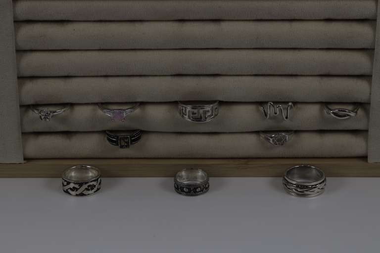 Sterling Silver Curated Ring Assortment Various Sizes & Styles (10 Ring Lot)