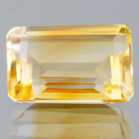 Bright 13.48ct untreated emerald cut Citrine