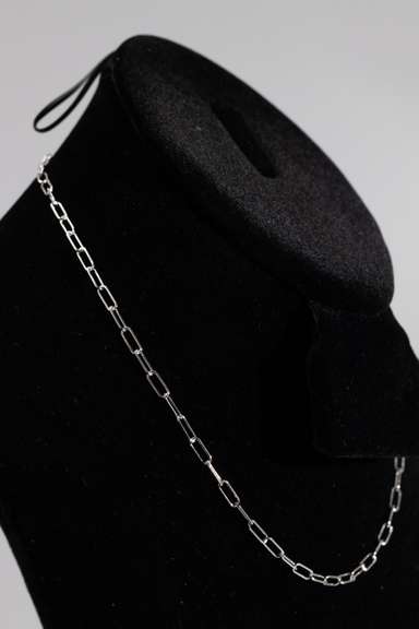 .925 Sterling Silver 3mm Paperclip Chain 16 Inches
