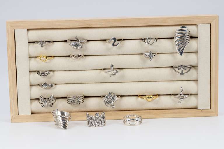 .925 Sterling Silver Curated 20 Ring Lot Various Sizes & Styles