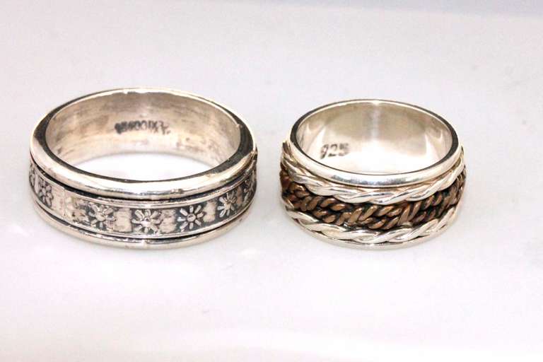 Set of Sterling Spinner Rings