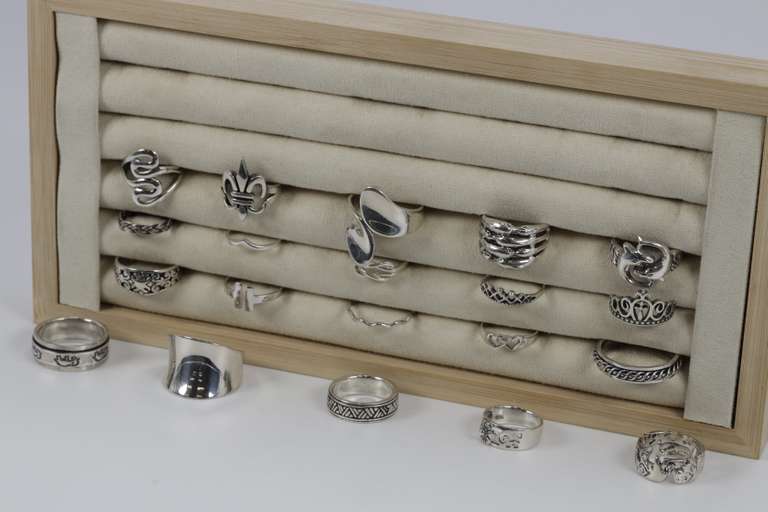 .925 Sterling Silver Ring Assortment Various Sizes & Styles (20 Ring Lot)