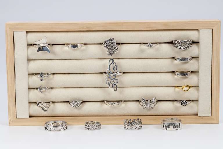 .925 Sterling Silver Curated 20 Ring Lot Various Sizes & Styles