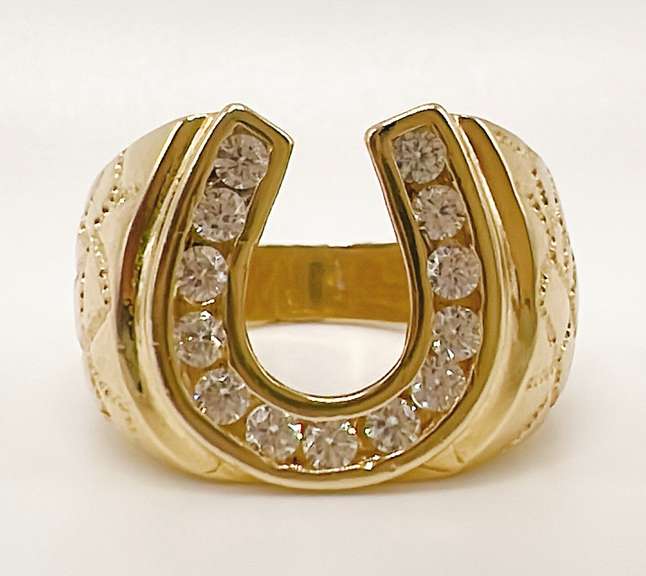 Men's 14kt Solid Yellow Gold & CZ Ring