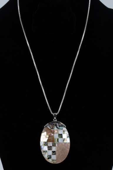 Abalone Shell Pendants Lot of 105 Rhodium Plating Over Brass