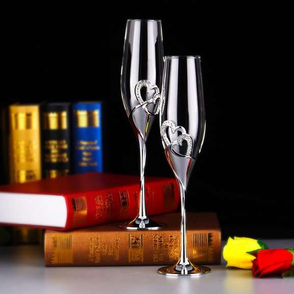 1 Pair Crystal Wedding Toasting Champagne Cups