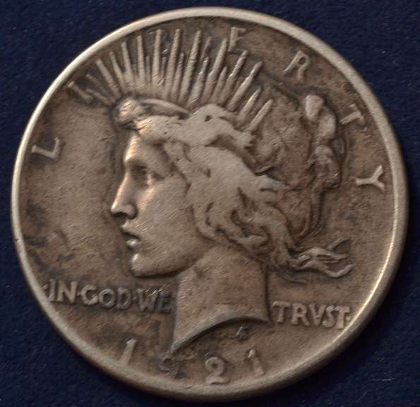 1921 High Relief Peace Dollar, Circulated.