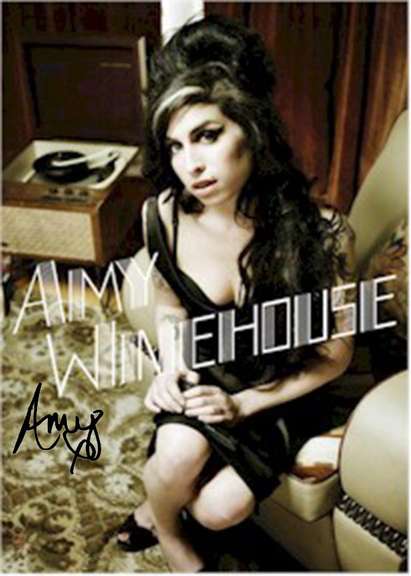 Amy Winehouse Autographed Facsimile Signed Poster