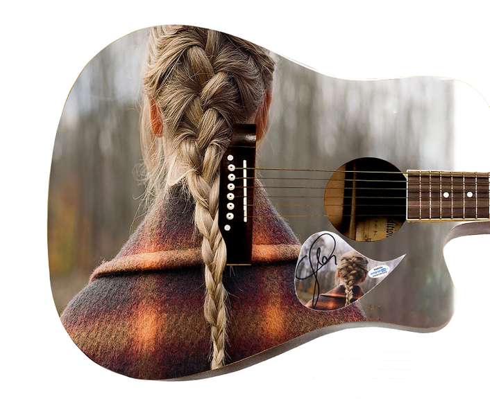 Taylor Swift Evermore Autographed Signed Custom Photo Graphics Guitar ACOA