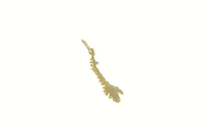 14K Yellow Gold Japan Island Map Travel Souvenir Charm/Pendant