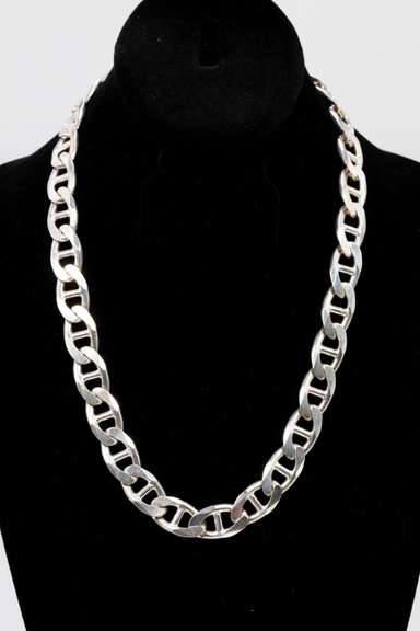 .925 Sterling Silver 13mm Anchor Chain 22 Inches