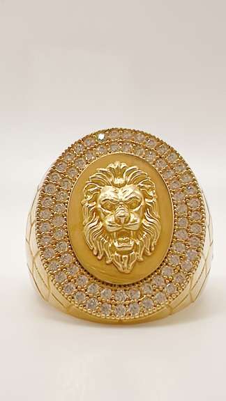 Men's 14kt Solid Yellow Gold & CZ Ring