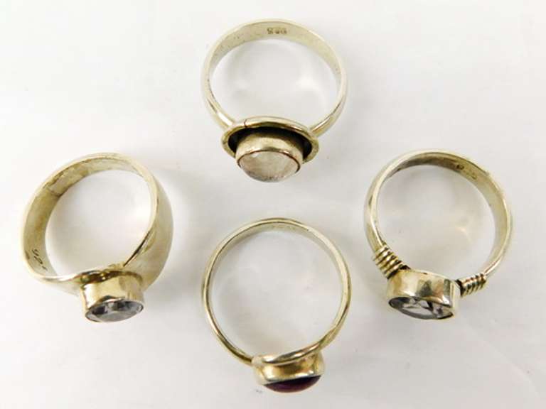 4 Sterling Silver Gemstone Rings