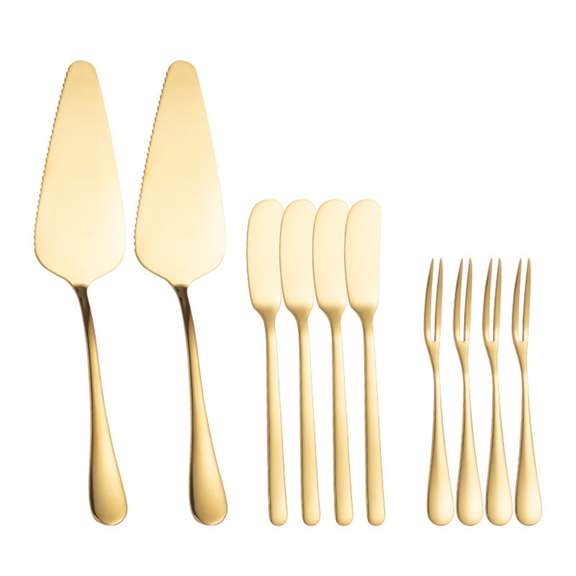 Gold Stainless Steel Cutting Cake Spatula Gift Set