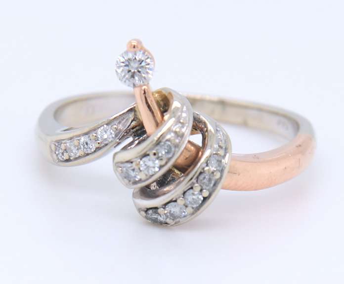 Beautiful Two Tone Gold Diamond Wrap Ring